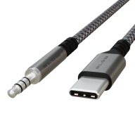 USB-C MINI JACK KÁBEL 3,5 MM TYP C POMOCNÁ ZÁSTRČKA AUDIO KÁBEL 100 cm 1M NYLON