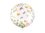 TRANSPARENTNÝ GUĽOVÝ BALÓN S FAREBNÝMI BODKAMI 40 CM