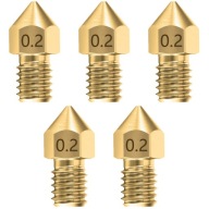 SET 5 x MK8 0,2 mosadzná tryska ENDER 3 PRO 1,75