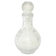 KARAFA sklenená guľa 1055 ml s korkovým vínnym vodkovým likérom