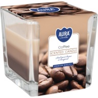 TROJFAREBNÁ Vonná sviečka v skle BISPOL Aura 32H COFFEE