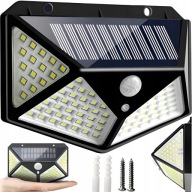 SOLAR LAMPA 100 LED S POHYBOVÝM A SÚMRAKOVÝM SENZOROM NÁSTENNÁ LAMPA
