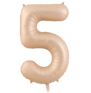 FÓLIOVÝ BALÓN, ČÍSLO 5, KRÉM, Boho KARAMEL, 100CM
