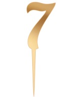 Číslo 7 Topper čísla na tortu 8 cm Plexi zlaté zrkadlo