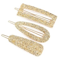 HAIR CLIPS sada spôn - zlatá farba - 3 kusy