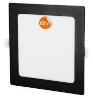 LED panel, zápustný, sadrokartónový, čierny, stropné štvorcové svietidlo, 18W