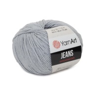 50 g priadze, 55 % bavlna 45 % akryl, YarnArt Jeans svetlo šedá 80
