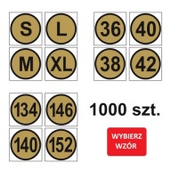 Nálepky s LABEL Veľkosť na oblečenie 1000x