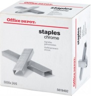 24/6 ZOŠÍVAČKY Office Depot POZINKOVANÁ STRIEBORNÁ 5000 KS