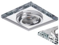 KANLUX Sklenené očko Stropný dekoratívny držiak lampy Sklenený 10W MORTA Strieborný