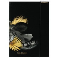 BLACK FOLDER s gumičkou papier A4 STARPAK JEDNOTLIVÝ priečinok na dokumenty