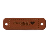 Etiketa z ekokože HANDMADE LOVE, hnedá 1166