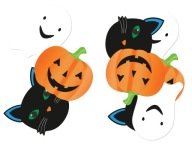 Papierová dekorácia Ghost Cat and Pumpkin 12 ks