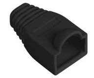 Gumový kryt pre zástrčku RJ45, 100 kusov, čierny