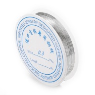 Medený drôt, pre ručné práce, postriebrený, 0,3 mm, 20 m/ cievka