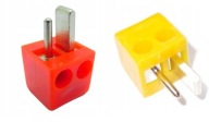 Zástrčka reproduktora DIN2 MINI, sada 10 ks, oranžovo žltá (1013a)