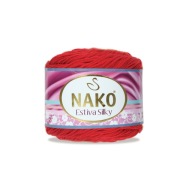 NAKO ESTIVA SILKY bavlnená bambusová priadza 6951 ČERVENÁ