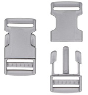 PLASTOVÁ ZÁPADKOVÁ SPONA NA PÁSKU 3cm ŠEDÁ 30mm - 5 ks