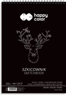 BLOK Špirálový skicár A4 ČIERNA 20 listov 220g HAPPY COLOR