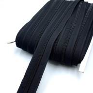 Zipsová páska 5mm špirála čierna + 2 zipsy