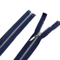 KOVOVÝ Zips strieborný VT0 35cm NÁMORNÍCKA MODRÁ