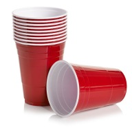 AMERICKÉ ČERVENÉ PLASTOVÉ hrnčeky BEER PONG x10 NA JEDNORAZOVÉ PIVO