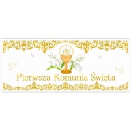 PRIJÍMANIE PLAGÁT PRVÉ SV. PRIJÍMANIE kvety IHS zlatý ornament POHÁR