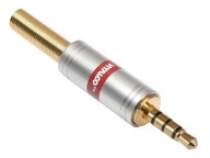 JACK zástrčka 3,5mm 4P TRRS HQ CHROME VITALCO