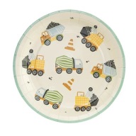 Papierové narodeninové taniere stavebné autá oslávenec 18cm 6 ks