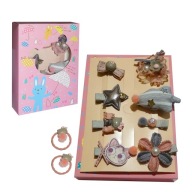 Sada manžetových gombíkov Pudr Pink Grey Cat, 10 kusov