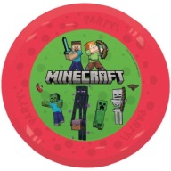 OPÄTOVNE POUŽITEĽNÝ plastový TANIER zelený MINECRAFT Steve Alex CREEPER 1 ks