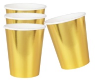 Papierové poháre Zlaté poháre 220ml 6 kusov na narodeninovú silvestrovskú párty