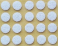 PLSTENÉ PODLOŽKY na stoličky, nábytok, stoly, BIELA, samolepiaca fi 15mm plsť