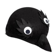 PLSTENÝ KLOBÚK, ČIERNY SUROVÝ, VRANA, VTÁK, KARNEVAL