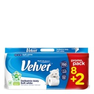 Velvet White Cotton White 8+2 rolky toaletného papiera