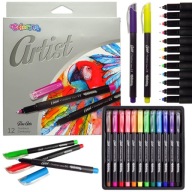 Jemná linka s plastovým hrotom, 12 farieb, Colorino Artist SET