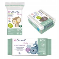 Cleanic ECO Baby set pre deti, podložky, tyčinky, vlhčené obrúsky