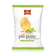 Talianske chipsy Limetka a korenie SAN CARLO Piu Gusto Limetka a Pepe Rosa 150g
