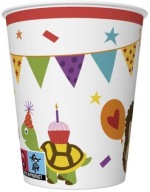 Papierové poháre Animals Colorful Birthday Party 250ml 8ks.
