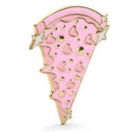 PIZZA fastfood pin Valentínsky RUŽOVÝ ZLATÝ