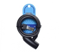Zámok na bicykel, lankové zabezpečenie, 8x1500mm, čierny