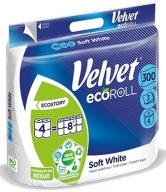 Zamatový toaletný papier EcoRoll Soft White 4 rolky