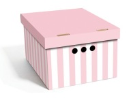 ORGANIZÉR BOX KONTAJNER A4 RUŽOVÉ PRUHY