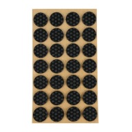 Protišmykové plstené podložky pod nábytok, stoličky, čierne, priemer 20mm, 28 ks