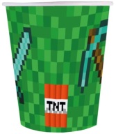 MINECRAFT Pixels PAPIEROVÉ KOLÍČKY 250ml 6 ks