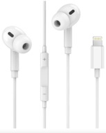 Drôtové slúchadlá do uší Lightning 1,2 m, biele, mikrofón