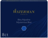 Náboje do pera Waterman, dlhé, 8 ks, čierno-modré