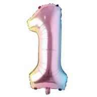 FÓLIOVÝ BALÓN VEĽKÉ ČÍSLO 1 FAREBNÝ 100 CM NAROD.