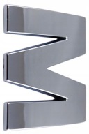 J2Y34 PÍSMENO ČÍSLO ČÍSLA CHROME M EMBLÉM PÍSMENO