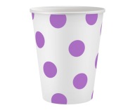 papierové poháre biela, levanduľové bodky, certifikát FSC, 250 ml, 6 ks.